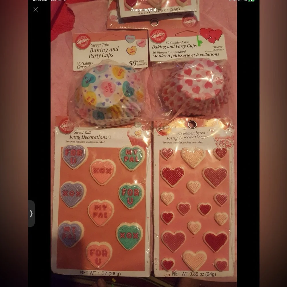 4pc WILTON CUPCAKE VALENTINE'S DECORATON KITS STYLE 1 new